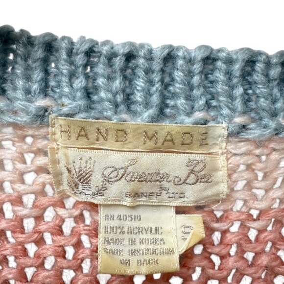 SWEATER BEE Vintage Womens Sweater Small Oversized Granny Pullover - Picture 4 of 10